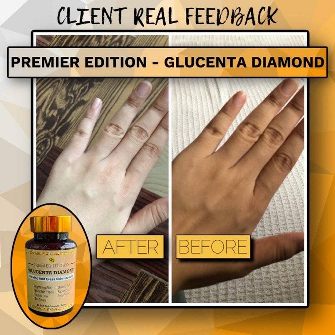 3 X Premier Edition Glucenta Diamond Whitening Skin Softgel DHL EXPRESS SHIPPING