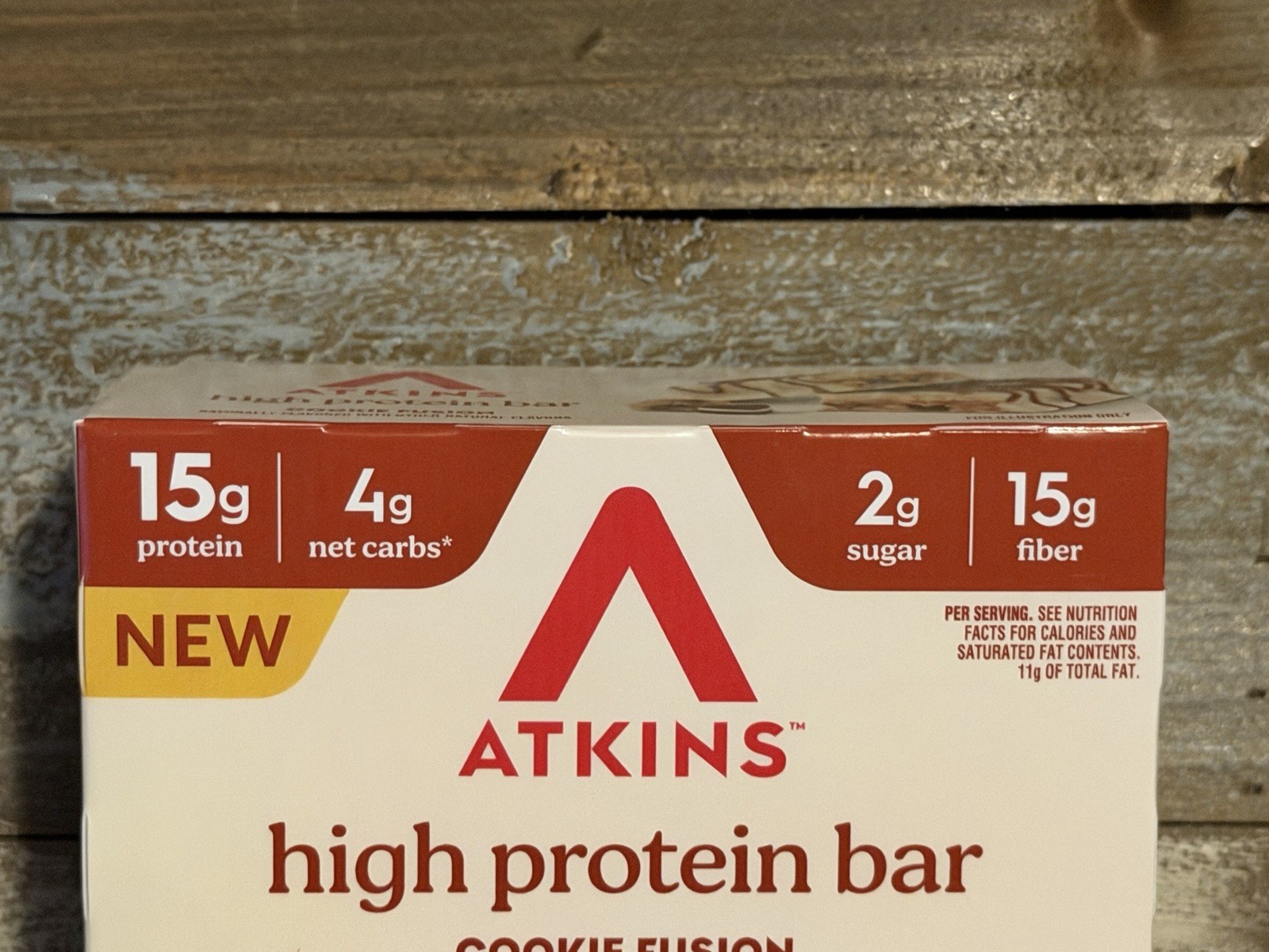 Atkins Protein Bars Cookie Fusion 8 Bars 15g Protein Keto Low Carb 2 Pack