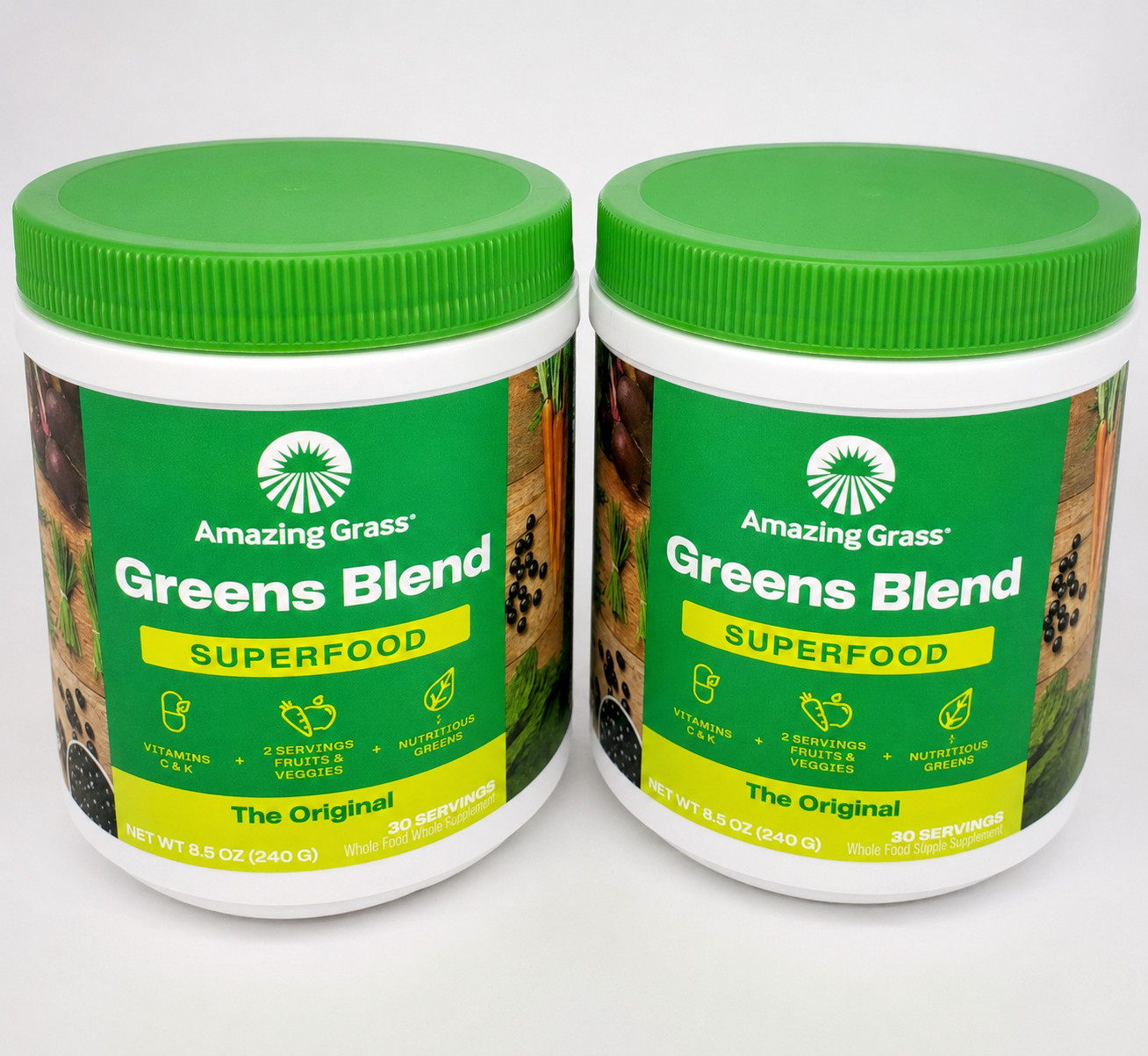 Amazing Grass Greens Blend Superfood Original 2 Pack 8.5 Oz Each Exp 07/2026