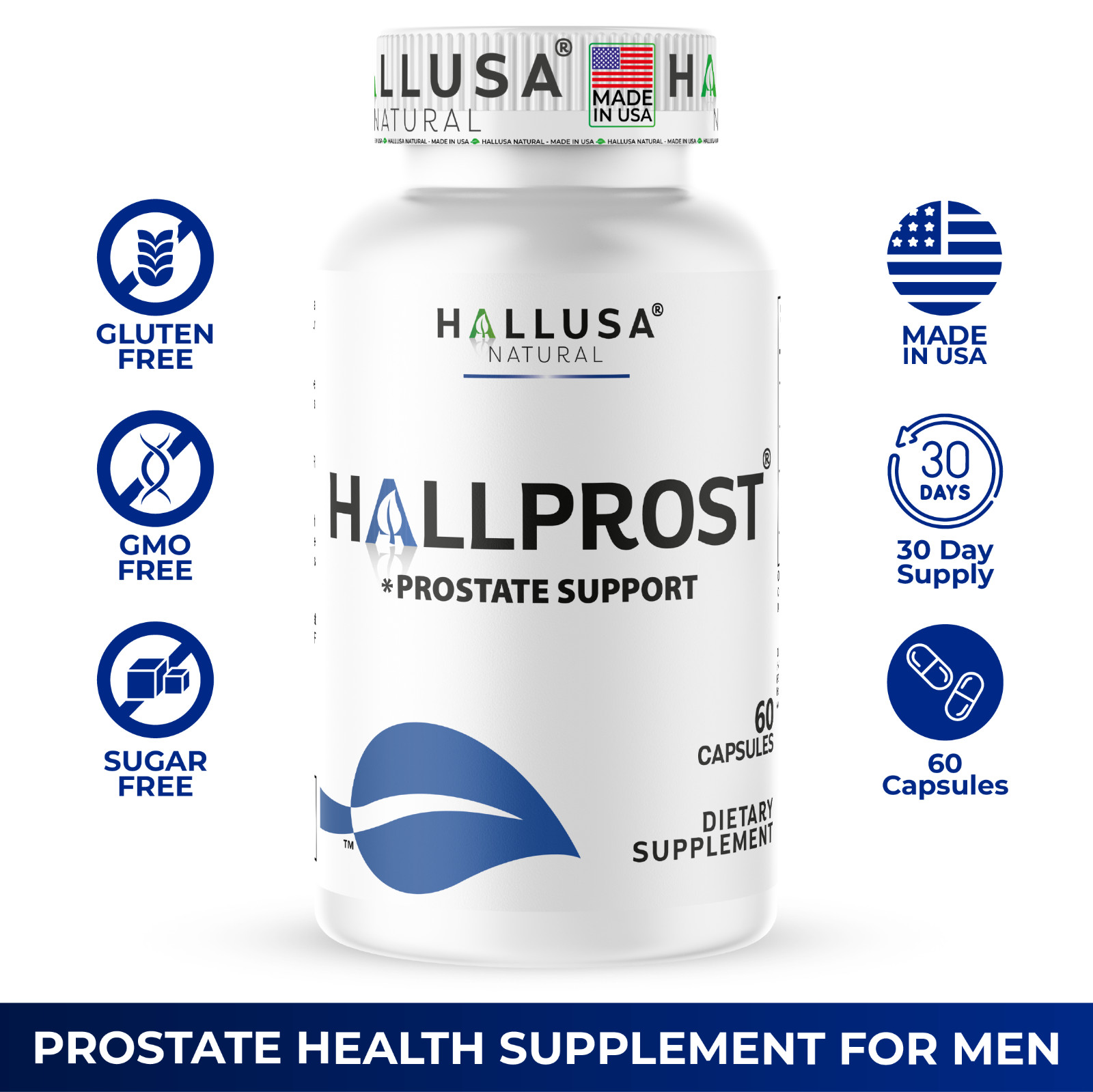 HALLPROST – Inflamed Prostate – Prostatitis – BPH – Urinary Function – 60 Cap