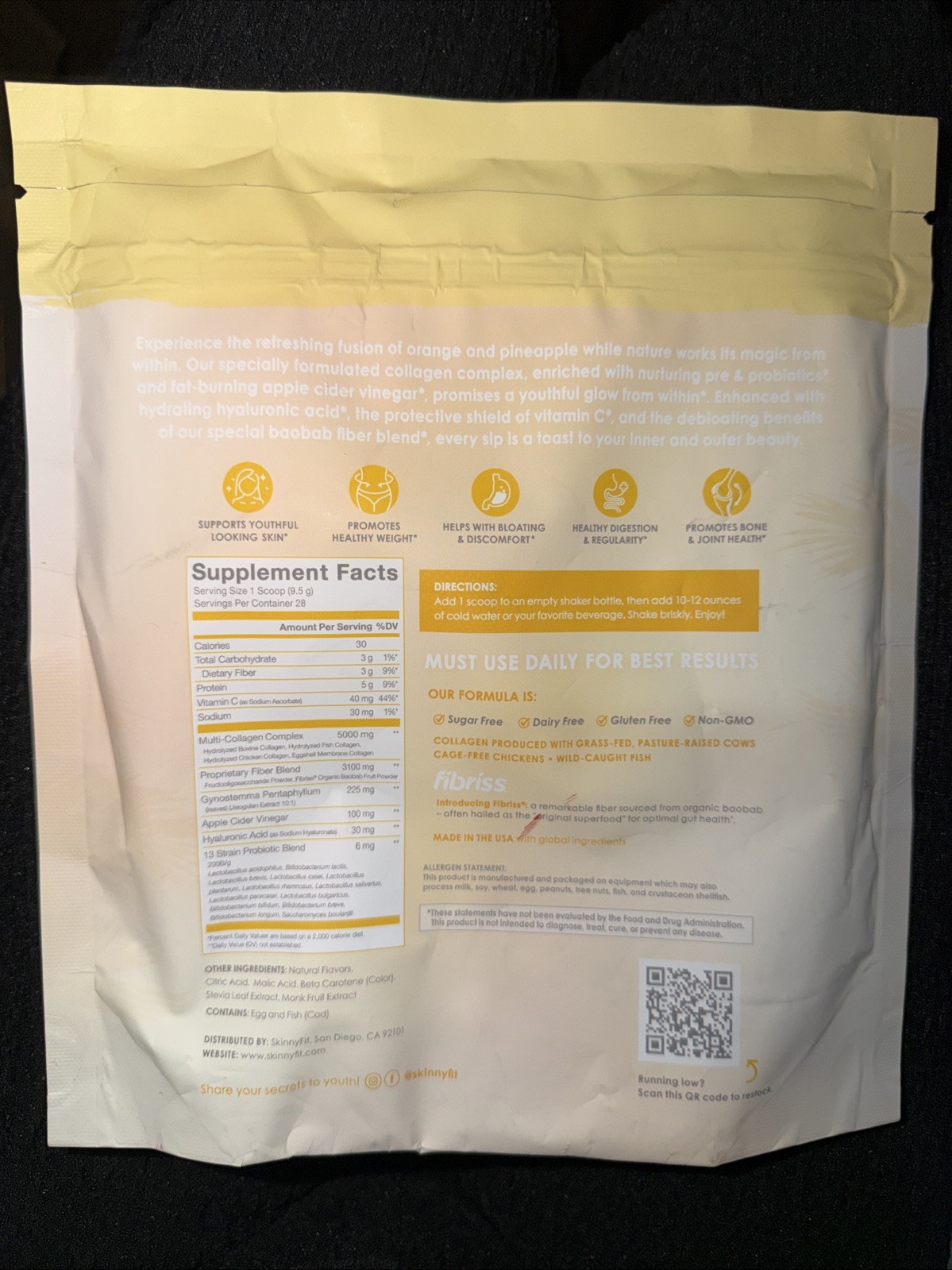 SKINNY FIT SUPER YOUTH ORANGE PINEAPPLE (30 SERVINGS) NEW/SEALED )🔥