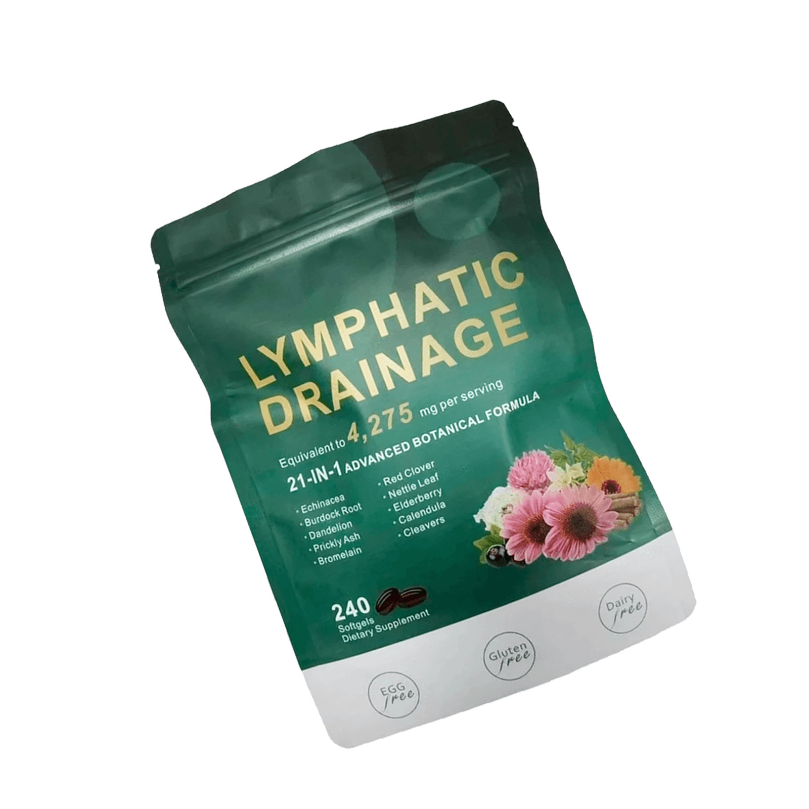 240 Softgels, 4275mg Lymphatic Drainage Supplements, Lymph System Support New