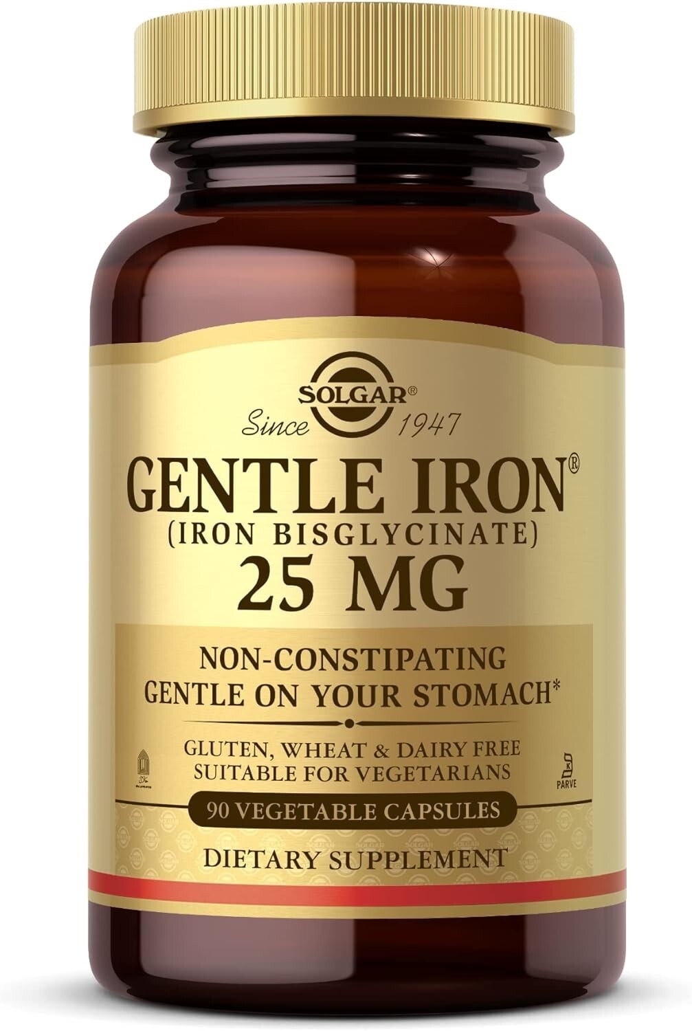 Solgar Gentle Iron (Iron Bisglycinate) 25 mg – 90 Vegetable Capsules