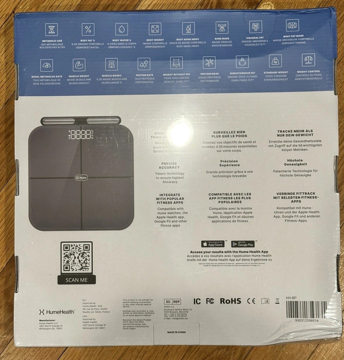 Hume Health The Body Pod Home Health Monitoring Smart Body Composition Analyzer
