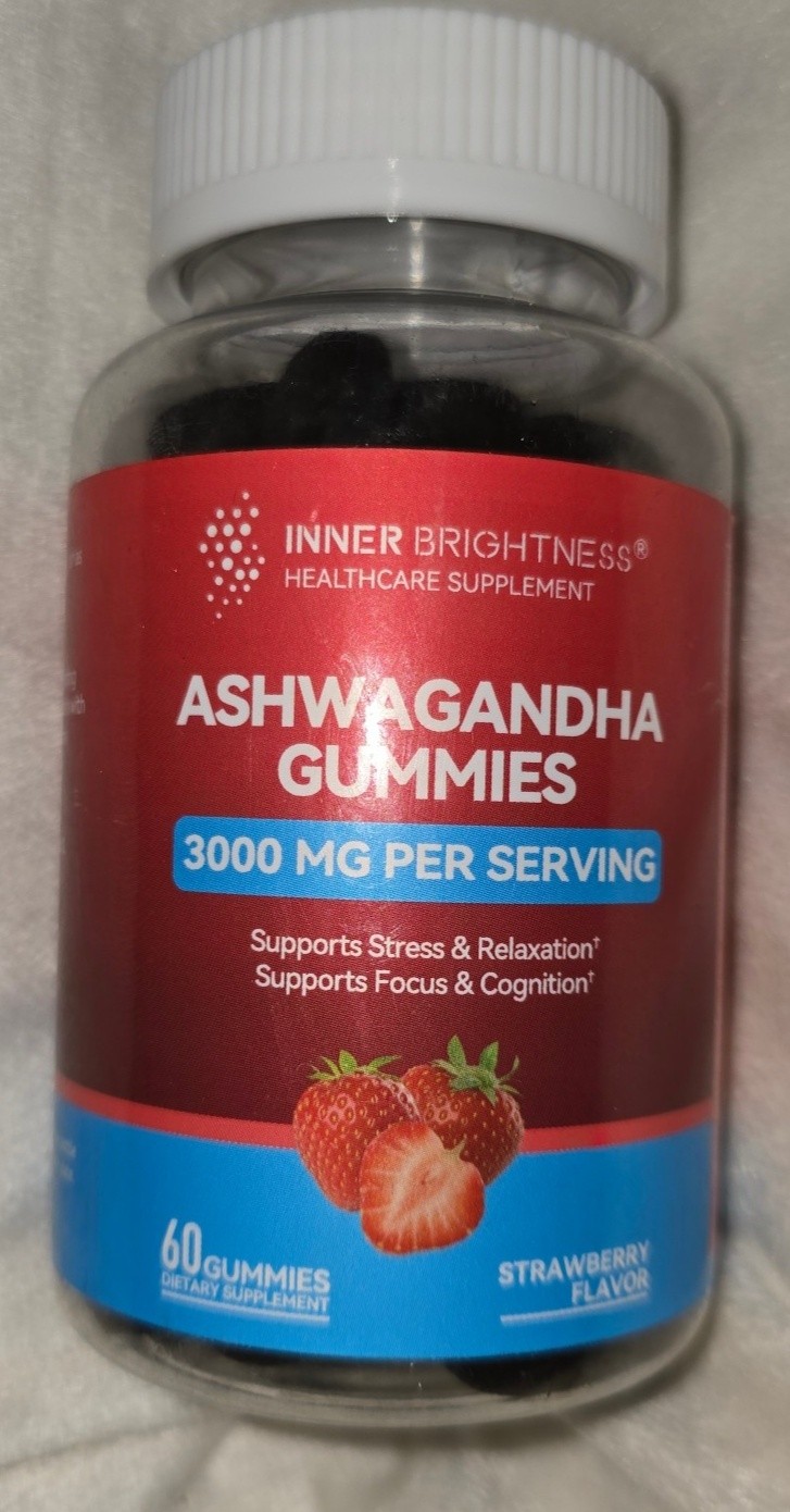 Inner Brightness Ashwagandha Gummies 3000mg Stress Relaxation 60 Ct Exp 12/26