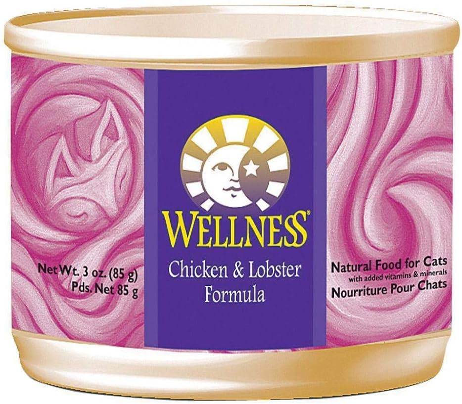 WELLNESS Chicken/Lobster Wet Cat Food,3 OZ