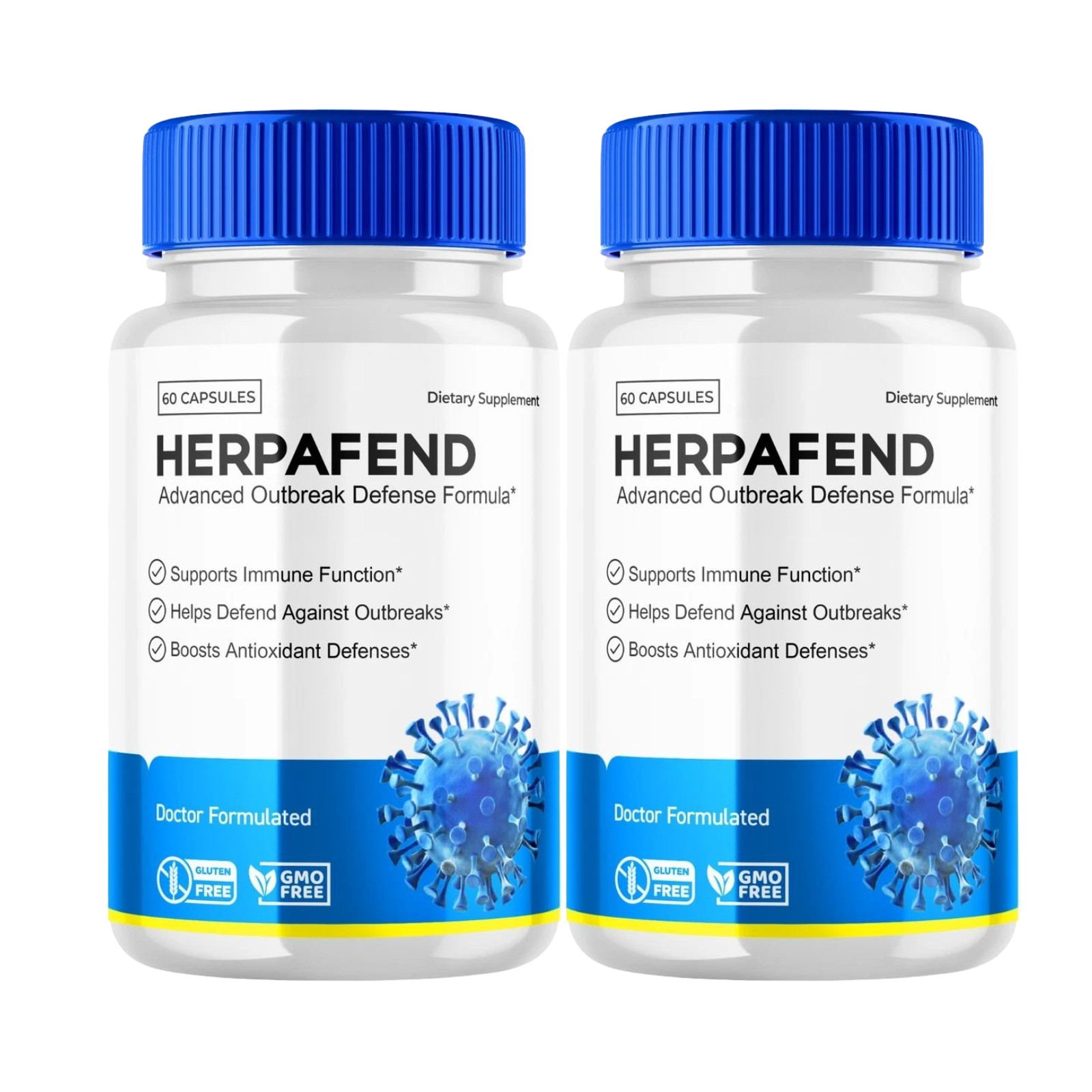 2-Pack Herpafend Skin Health Capsules – Supports Healthy Clear Skin-120 Capsules