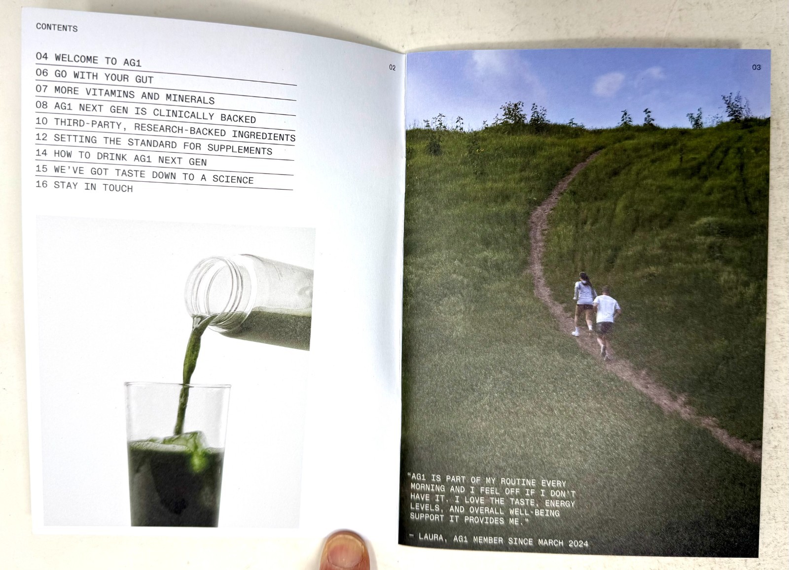 New AG1 Green Drink Next Generation Gen Nutrition 15-Page Book Booklet Pamphlet