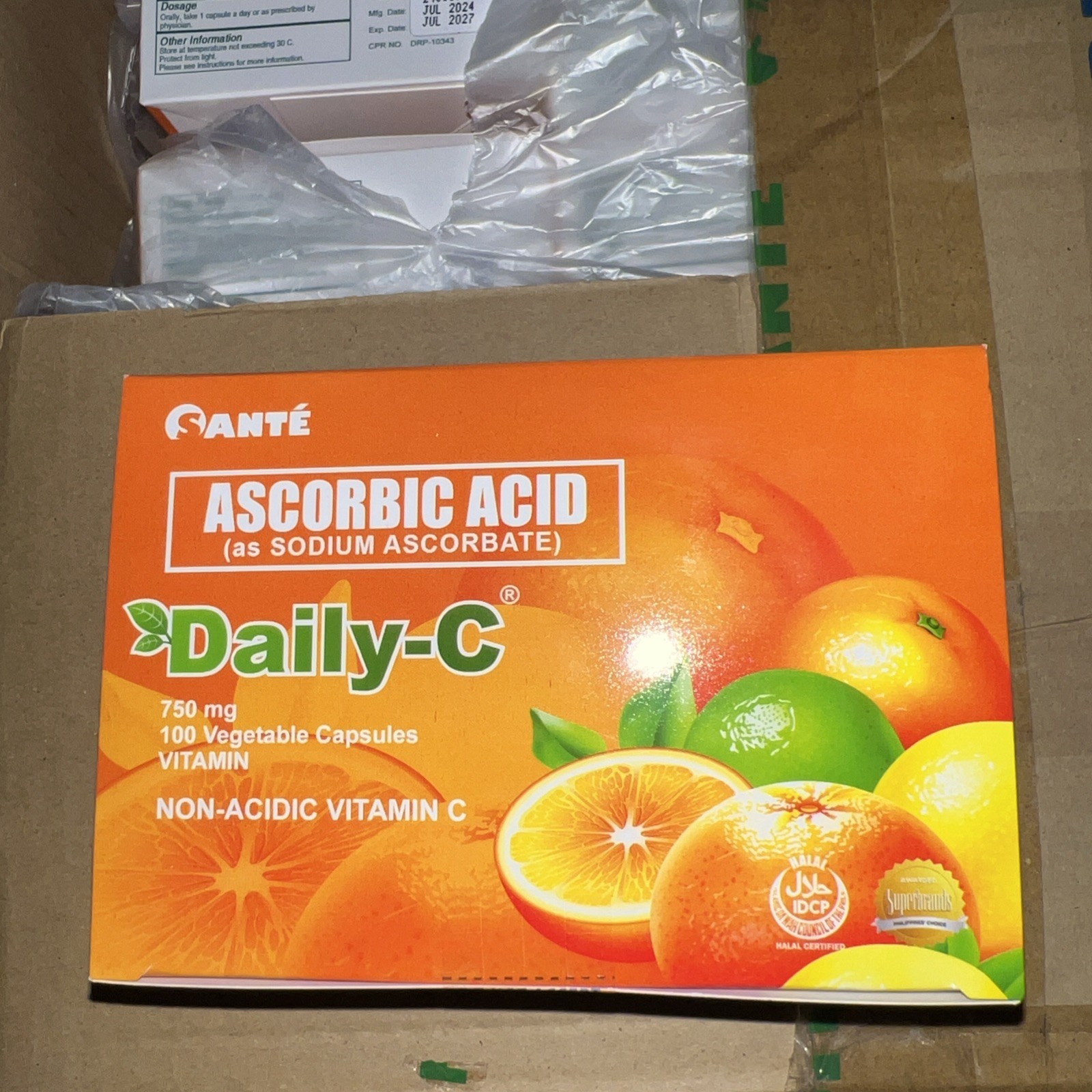 60 Boxes Sante Ascorbic Acid Daily C 750 Mg 100 Capsules Exp. July 2027