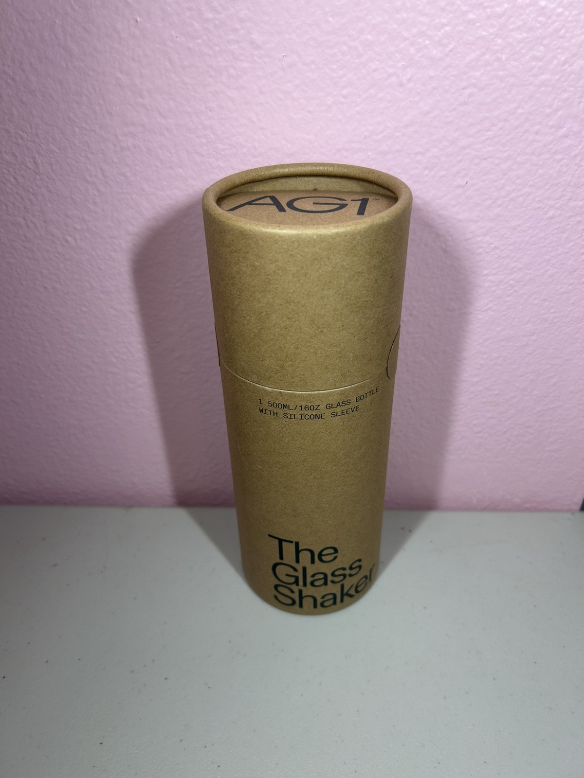 NEW AG1 The Glass Shaker 500mL 16oz Glass Bottle w/ Green Silicone Sleeve READ