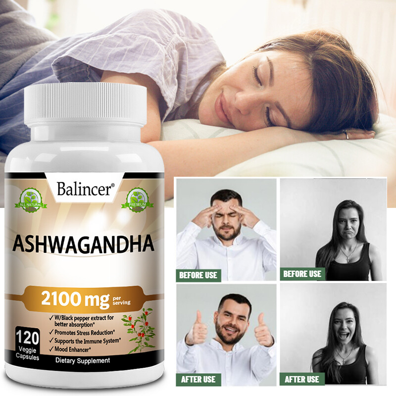 Ashwagandha Root Extract 2,100 Mg – Promotes Stress Reduction and Enhances Mood