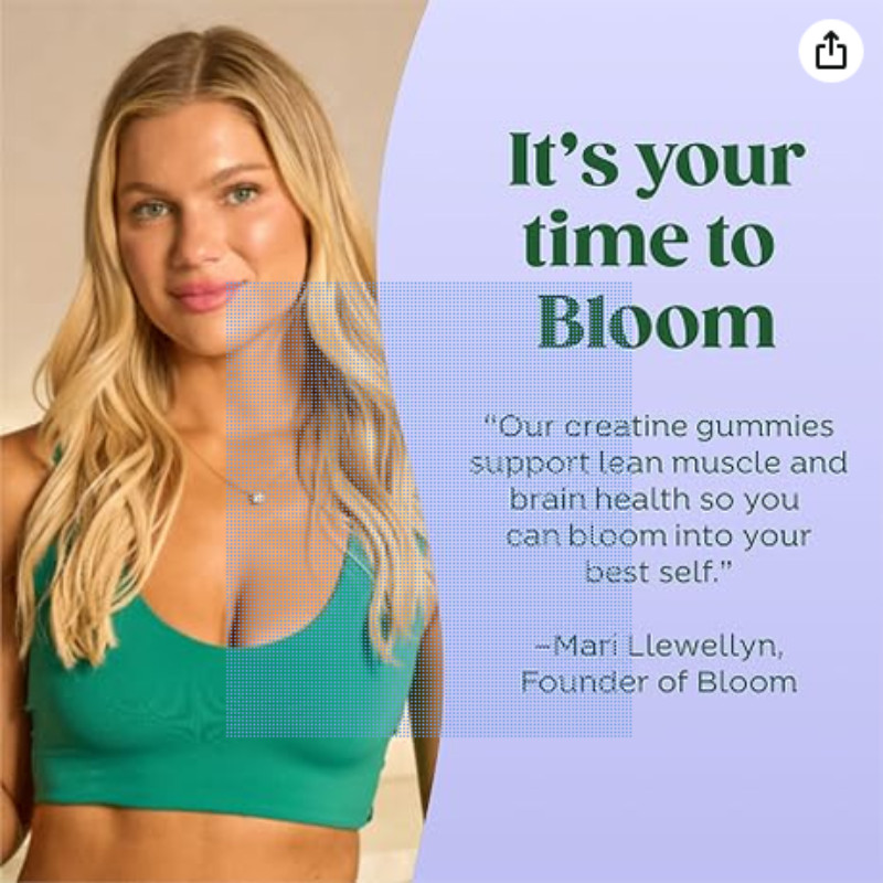 3 pack of Bloom Creatine Monohydrate Nutrition Gummies Berry Boost Flavor