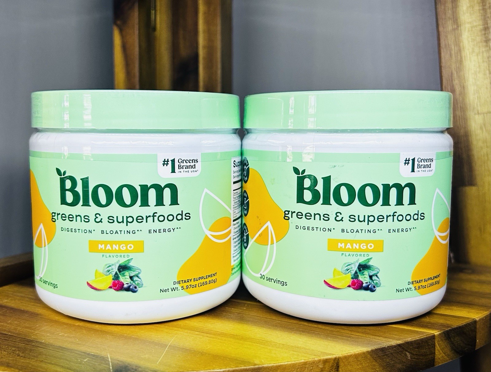 2x Bloom Greens Superfood Powder Mango 30 Servings Digestion Bloat Relief-06/27