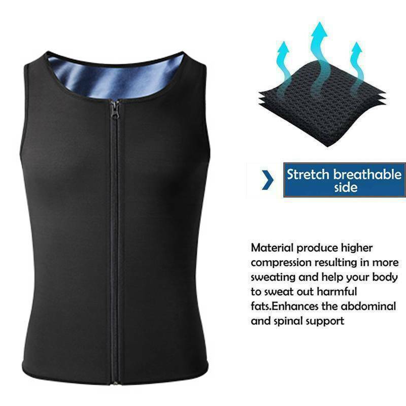Men’s Waist Trainer Sauna Vest for Weight Loss Sweat Fat Burner Compression Tops