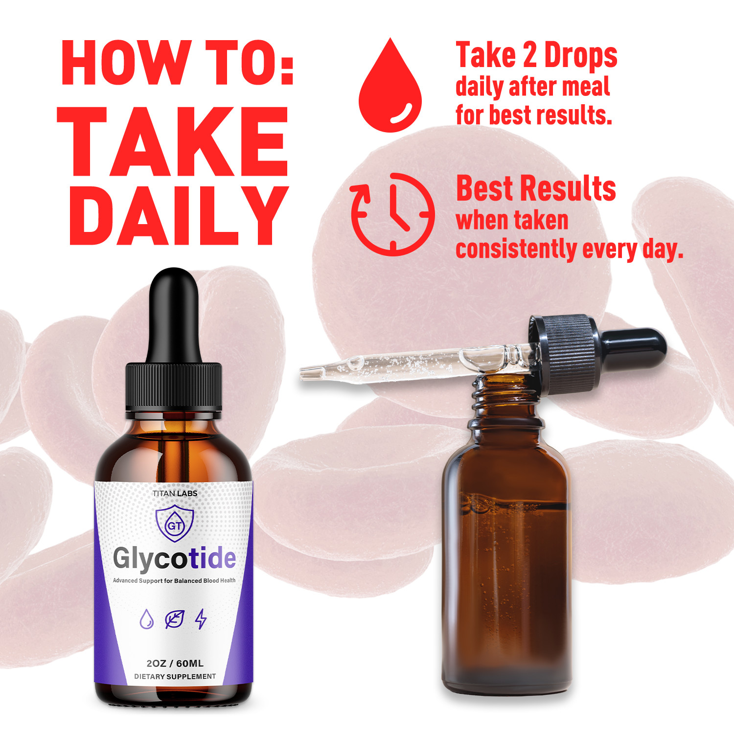 (2 Pack) Glycotide Drops Advanced Blood Support Vitamin Glyco Tide 60 Servings