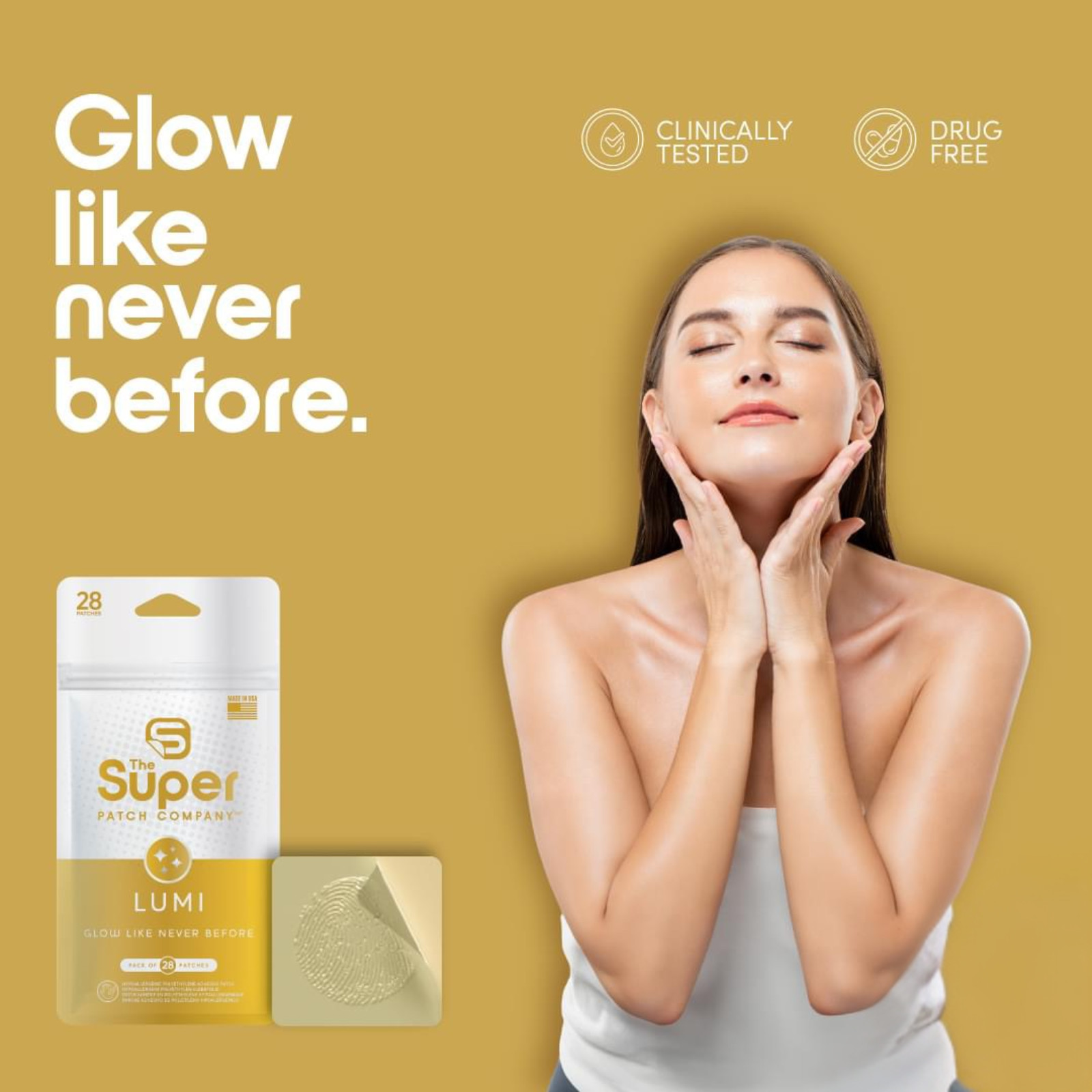 Super Patch LUMI 7-Pack Trial Size Beauty Skin Drug-Free Glow Wrinkles Scars