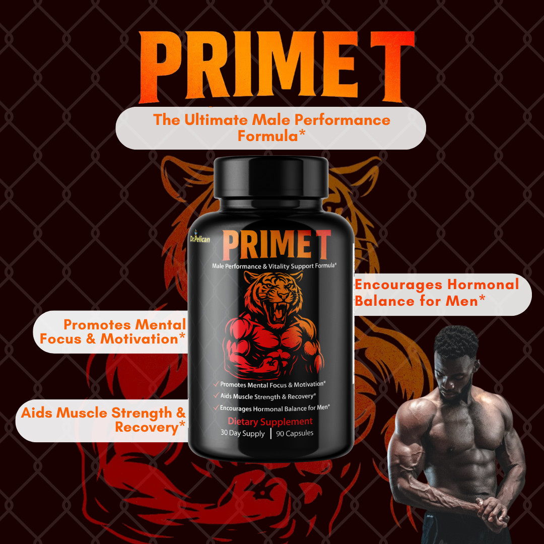 Prime T- Bodybuilding & Men’s Health Support- 4 Bottles- 360 Capsules