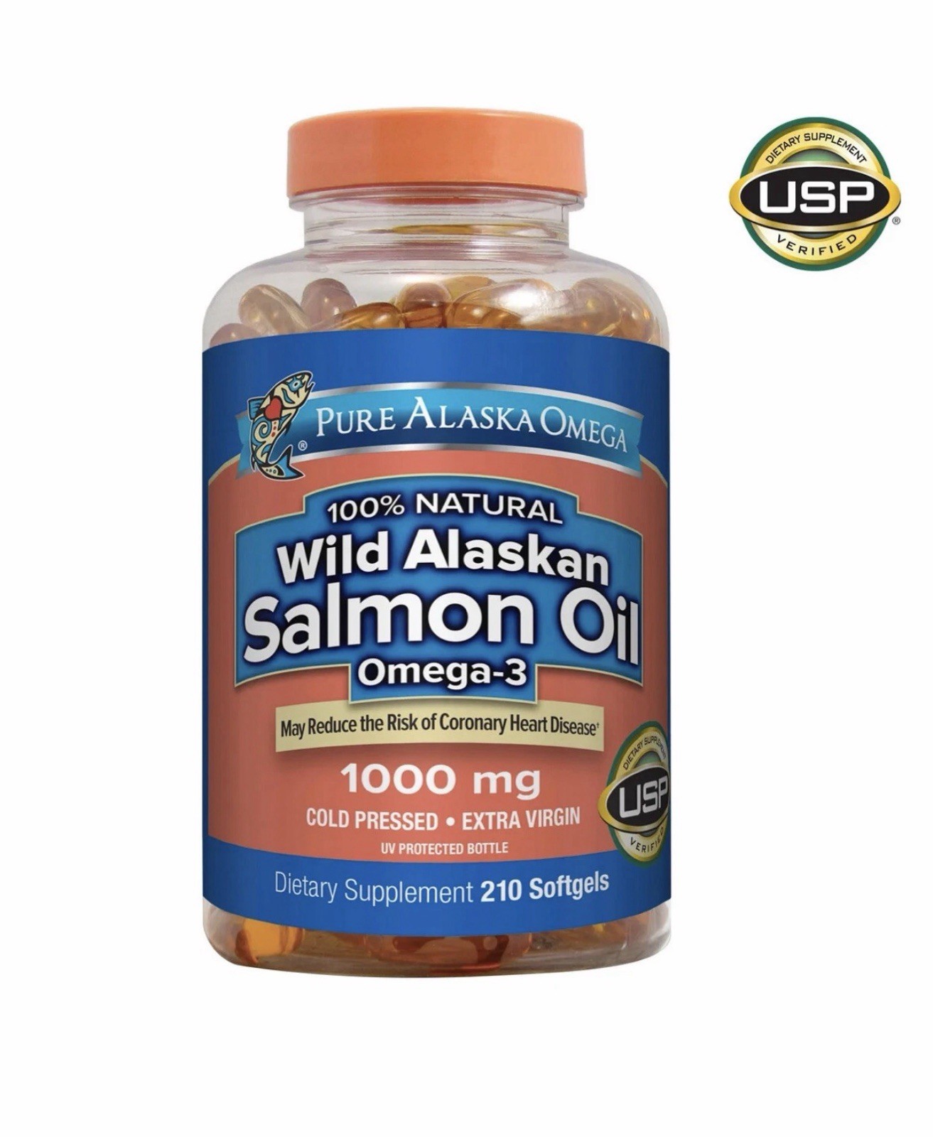 Pure Alaska Omega-3 Wild Alaskan Salmon Oil 1000mg 210 Softgels EXP 04/2027