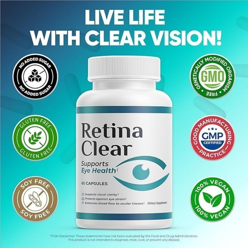 Retina Clear Vision Relief Supplement-Eye Health Formula with Lutein Zeaxant