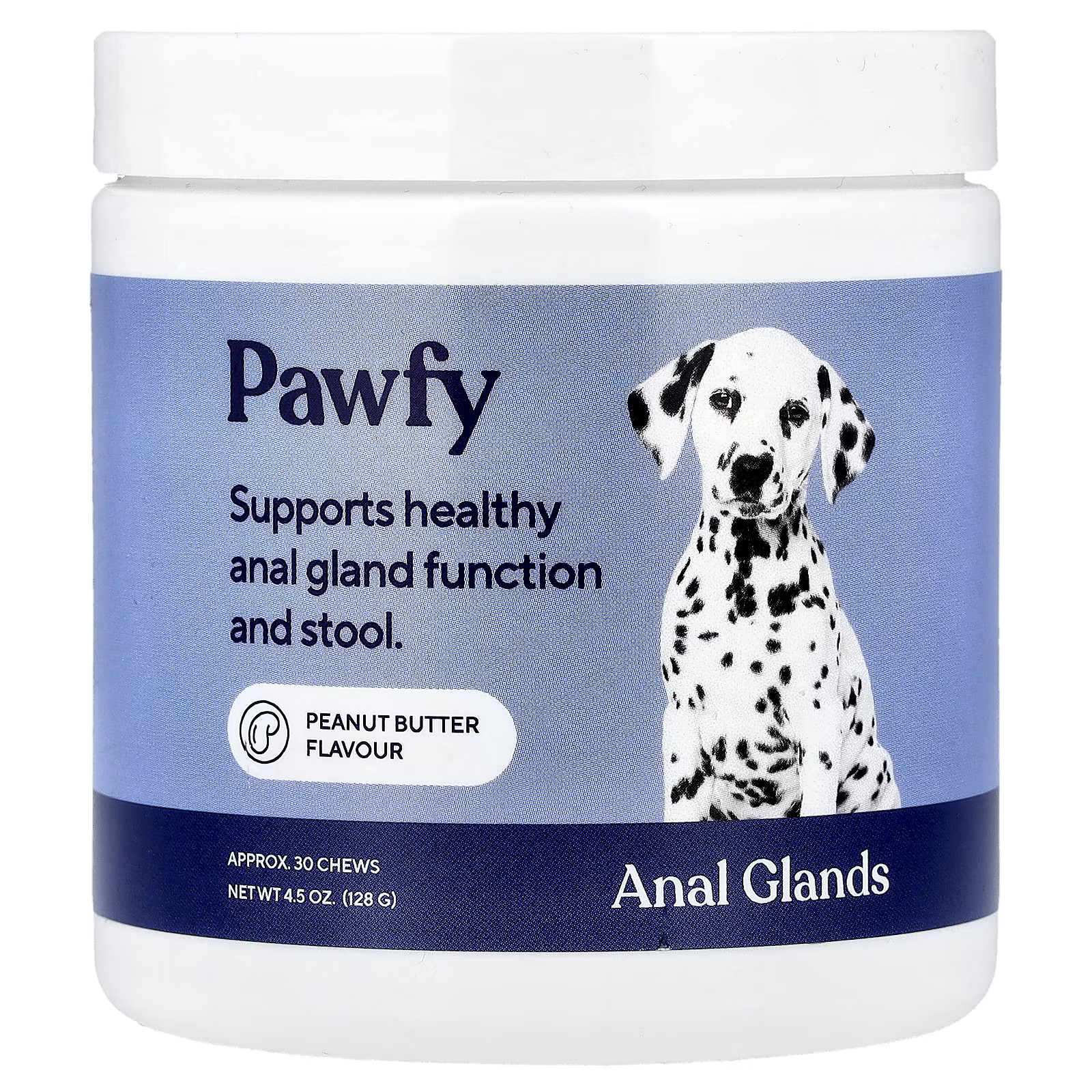 2 X Pawfy, Anal Glands, 6 Months+, Peanut Butter, 30 Chews, 4.5 oz (128 g)