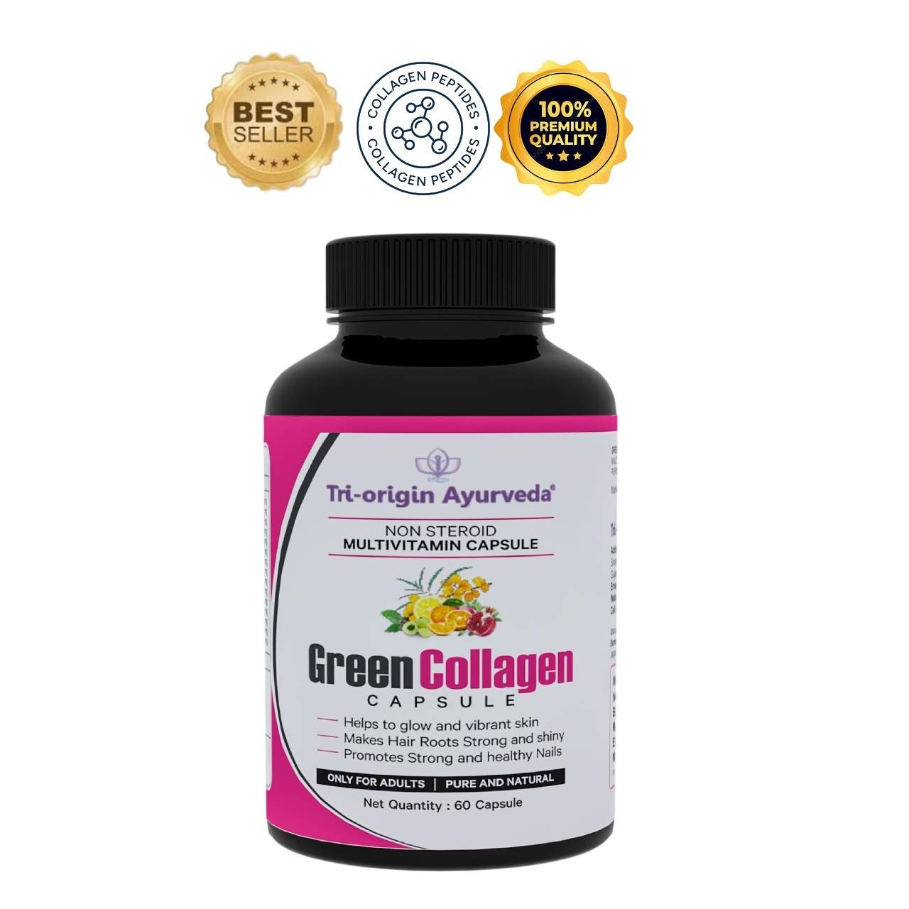 T.ri-Origin Ayurveda Green Collagen Capsules 60 Count