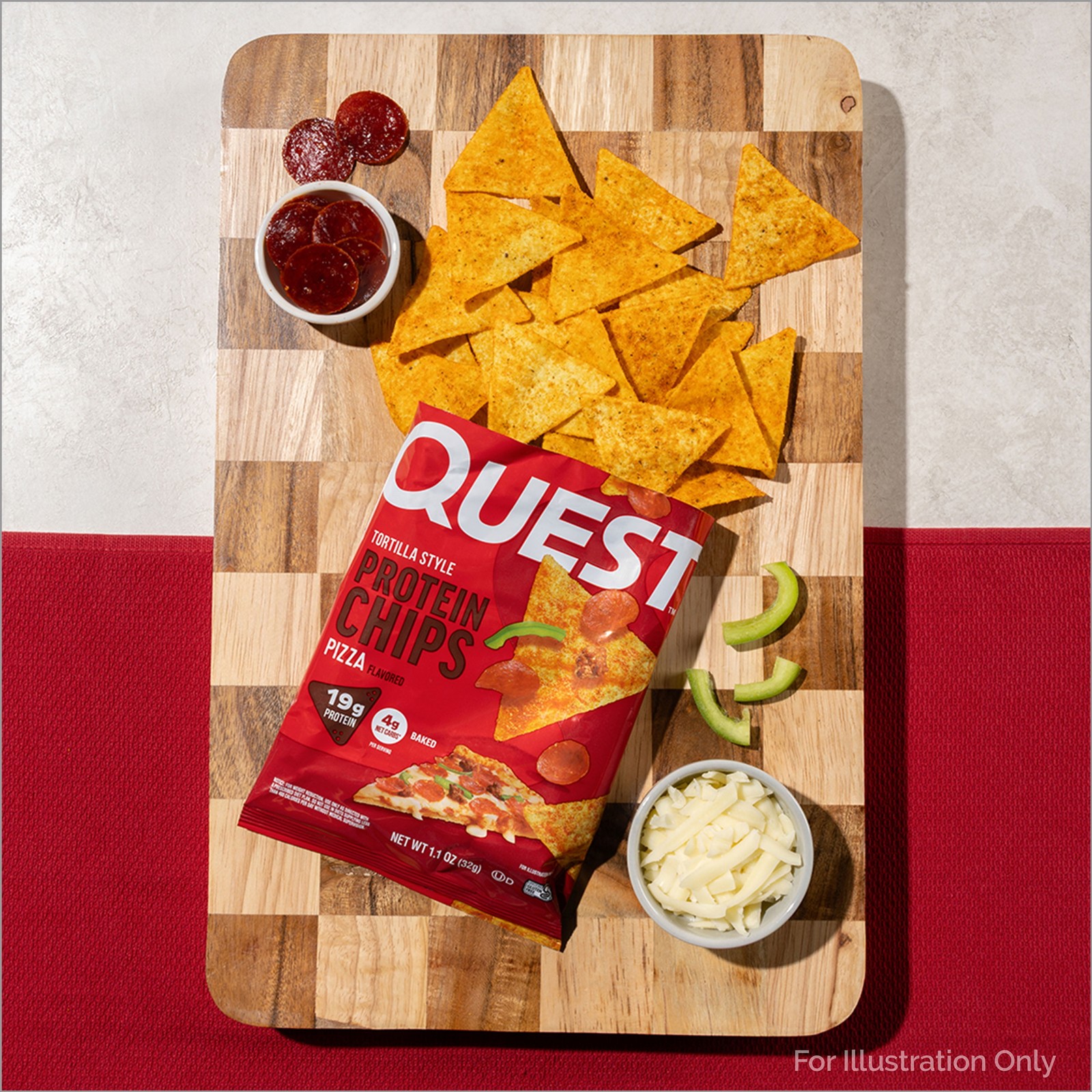 Quest Tortilla Style Protein Chips, 19G Protein, Baked, Pizza Flavor, 1.1Oz Bags