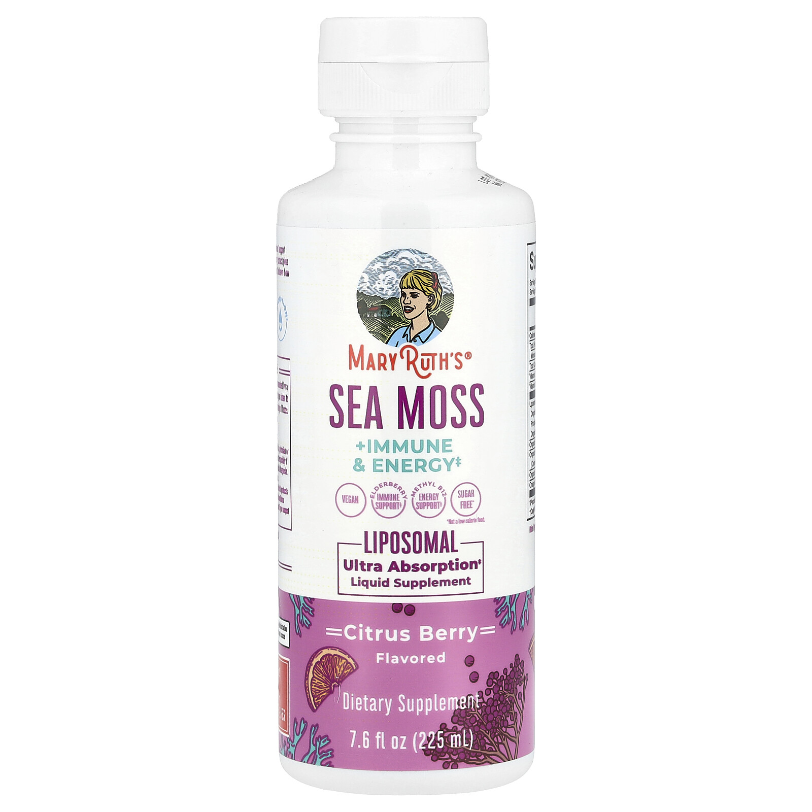 Sea Moss + Immune & Energy Liposomal, Citrus Berry, 7.6 fl oz (225 ml)