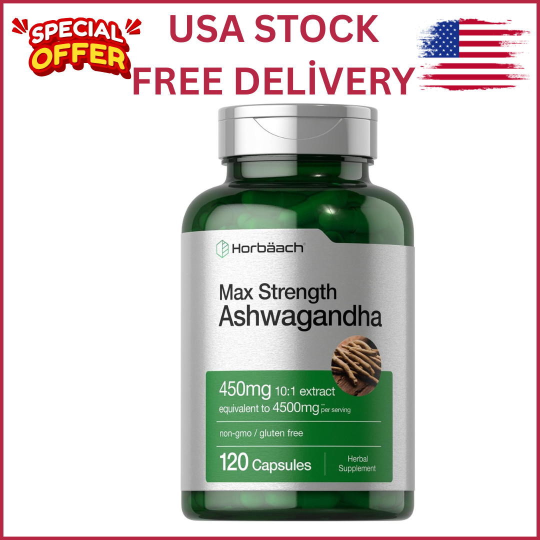 Ashwagandha Capsules | 4500 mg | 120 Count | by Horbaach