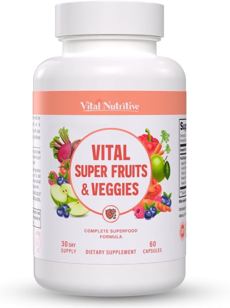 New Vital Super Fruits Veggies Daily Supplement Capsules Fast Shipping