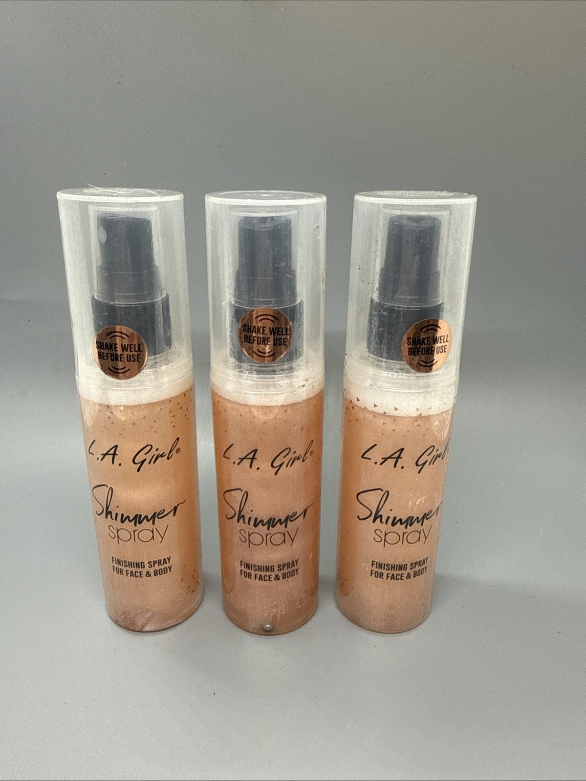 3 Pack L.A. Girl Shimmer Spray Rose Gold, 2.7 Fl Oz 2.7 Fl Oz Sealed
