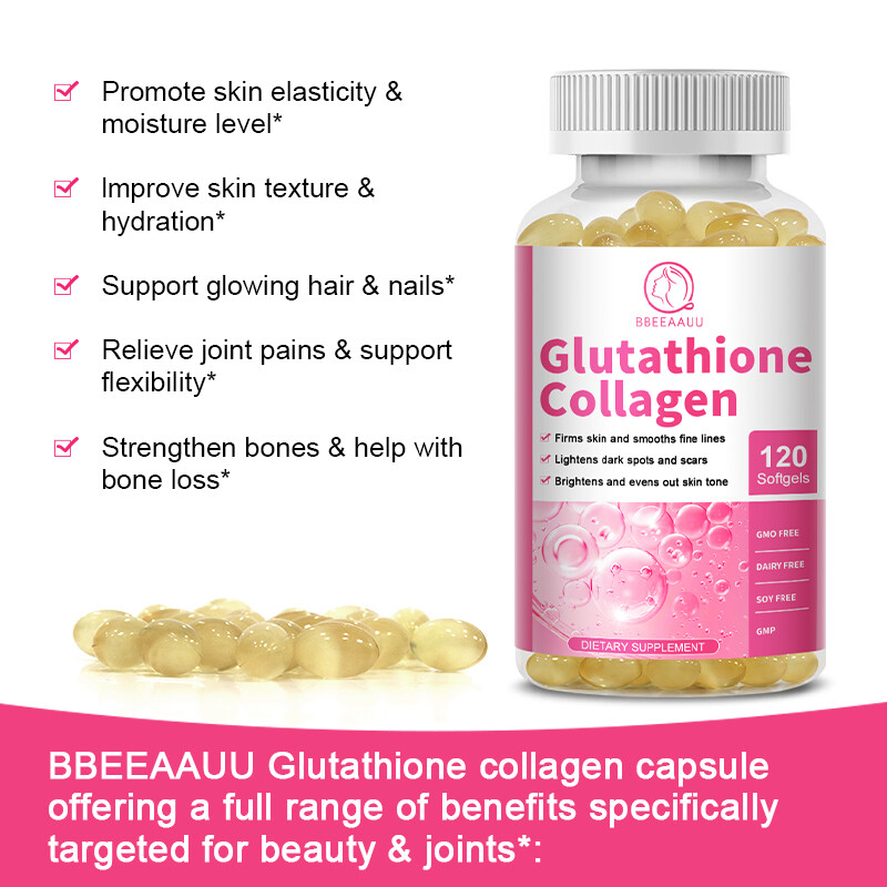 120 Capsules Collagen Glutathione Pills Whitening Skin Bleaching Lightening