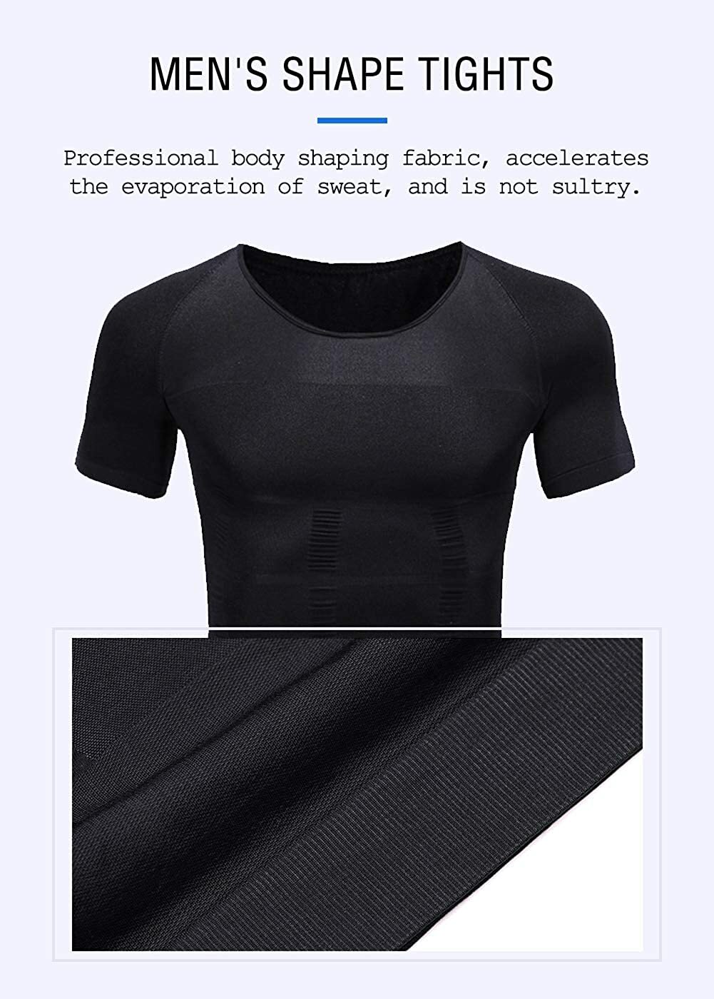 Men Classic Body Shaper Posture Corrector Vest Abdomen Compression Tops T-Shirt
