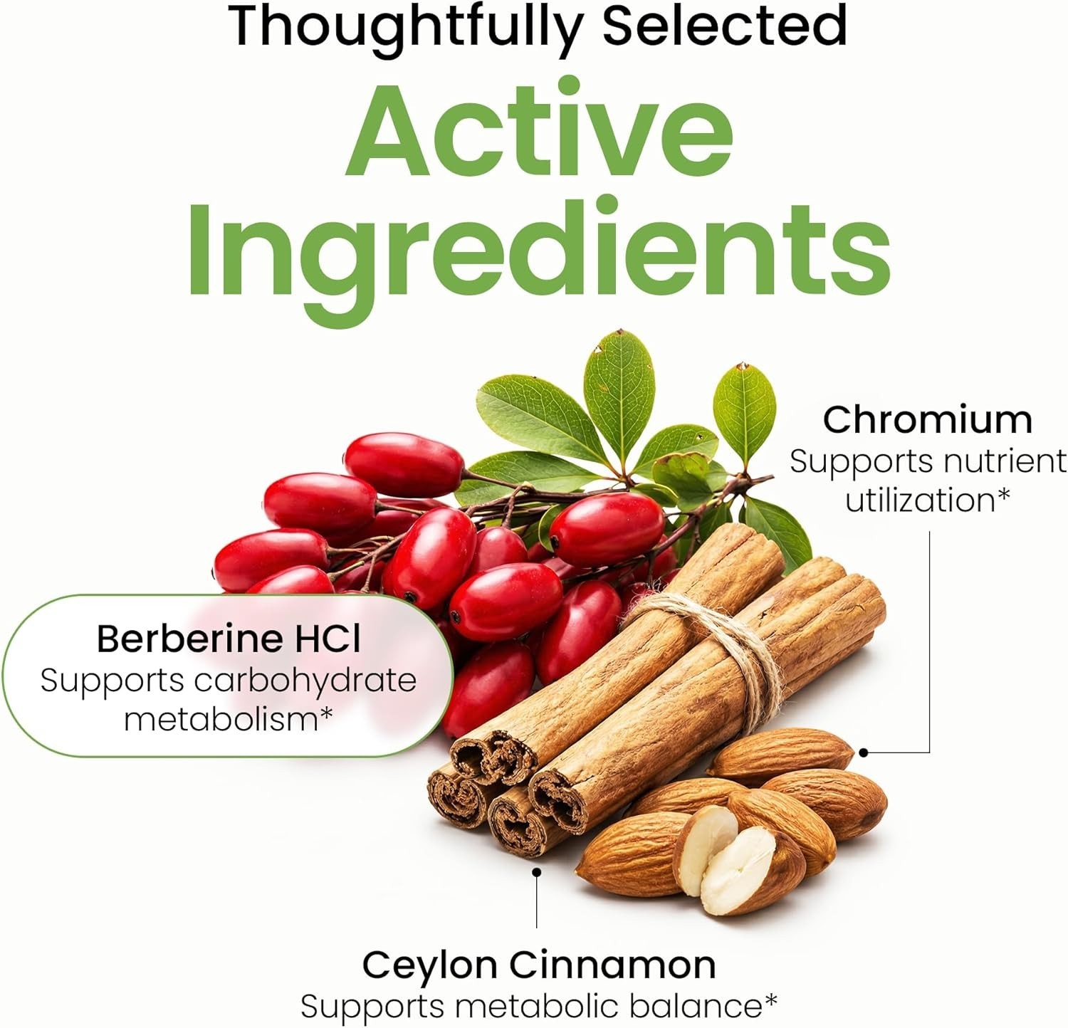 Berberine HCI 1500mg with Chromium Cinnamon Vegan Non-GMO Supplement 90 Capsules