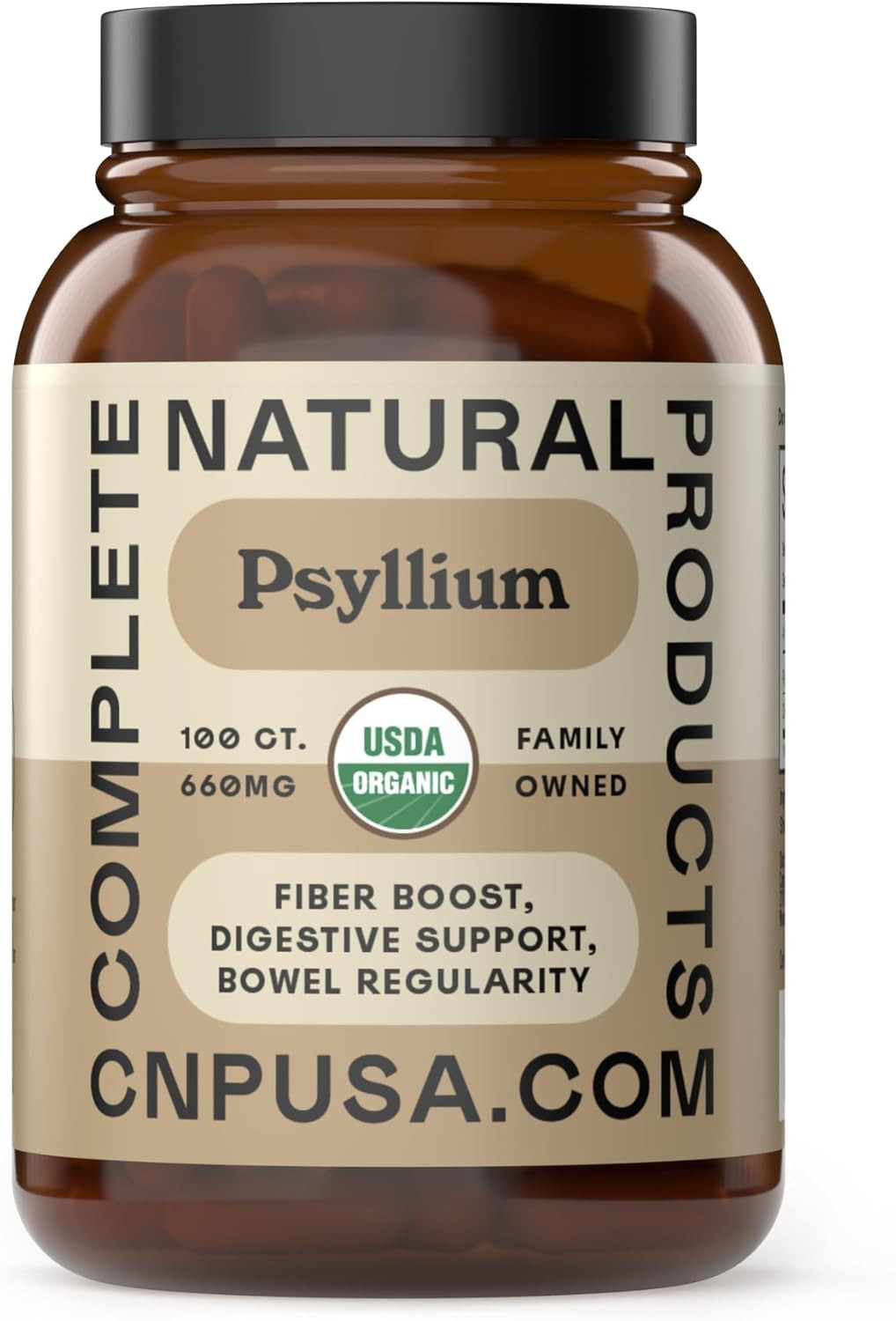 Pure Natural Psyllium Husk Powder Capsules, 660 Mg, 100 Count