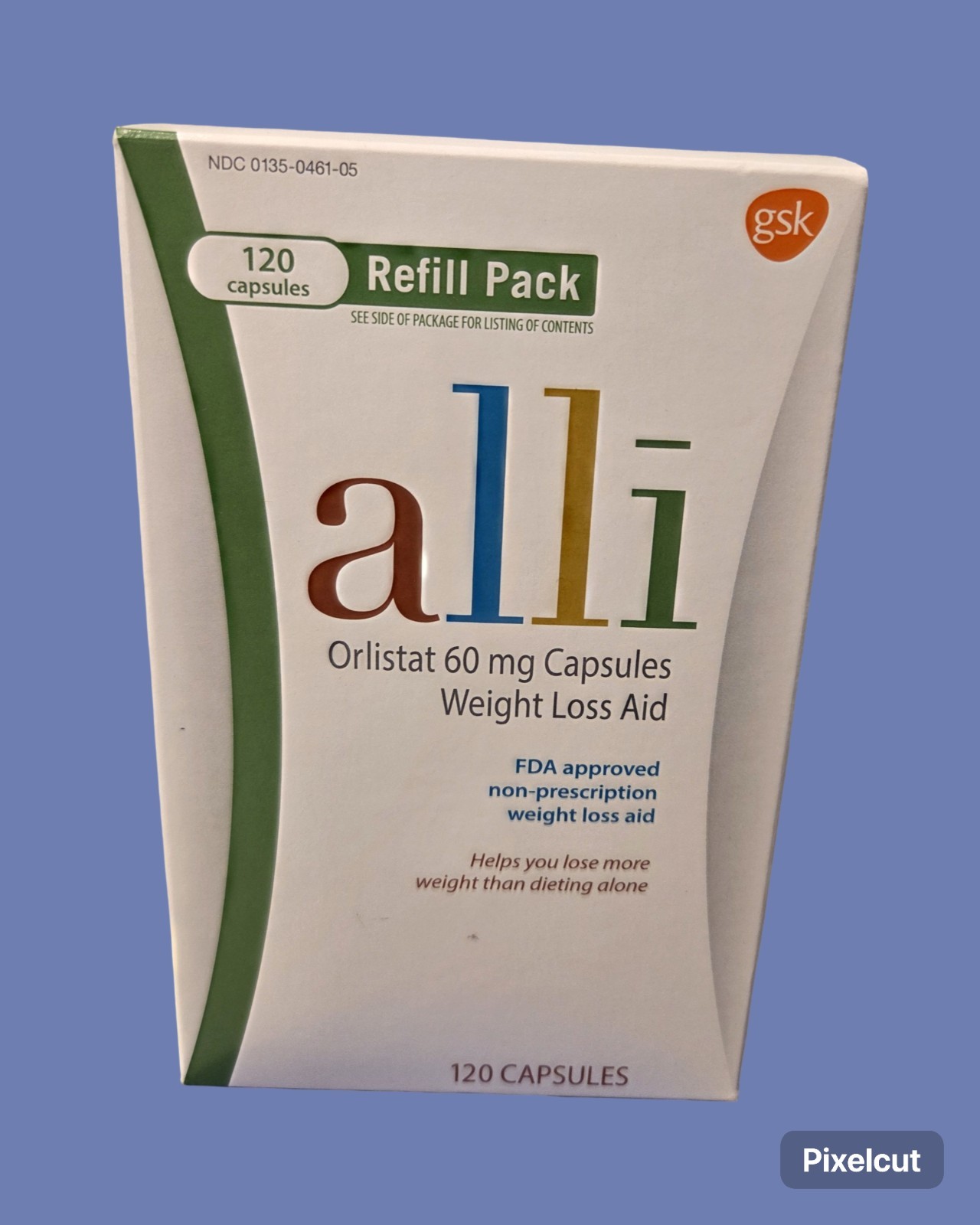 Weight Loss Diet Pills, Orlistat 60 mg Capsules 120 Count Refill Pack EXP 02/28