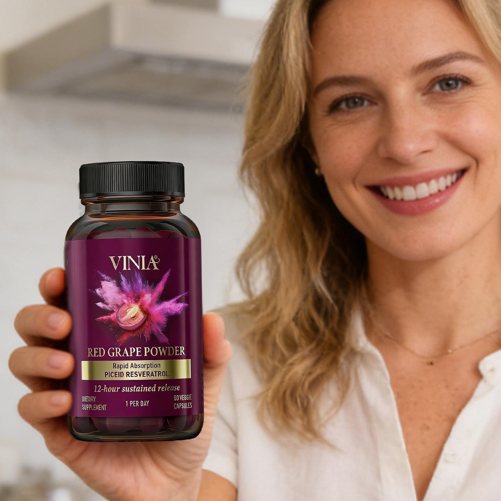 VINIA Piceid Resveratrol Supplement Non-GMO, 60ct Increases Blood Flow