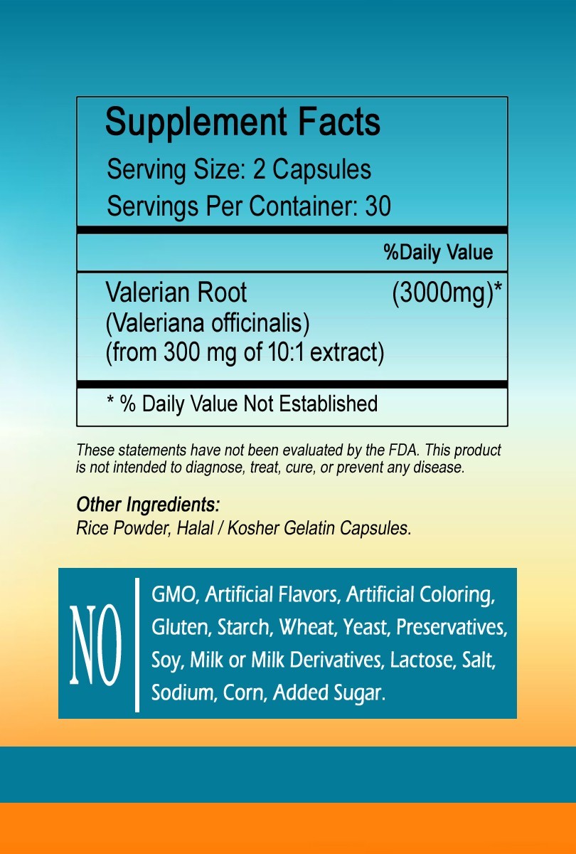 Valerian Root 3000mg Capsules serving- USA Deal