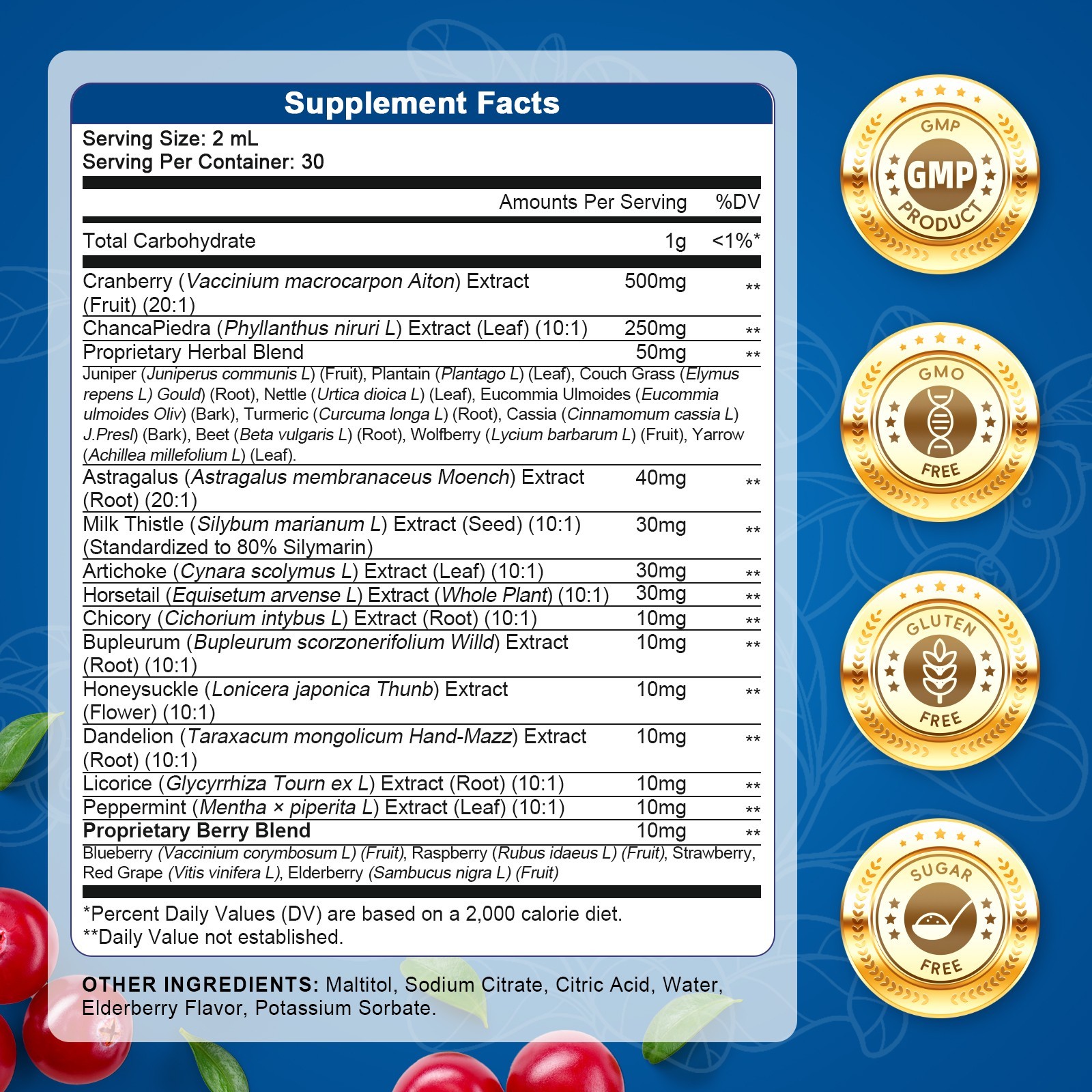 Kidney Cleanse Detox & Repair Drop Vegan Kidney Support Alcohol-Free Non-GMO