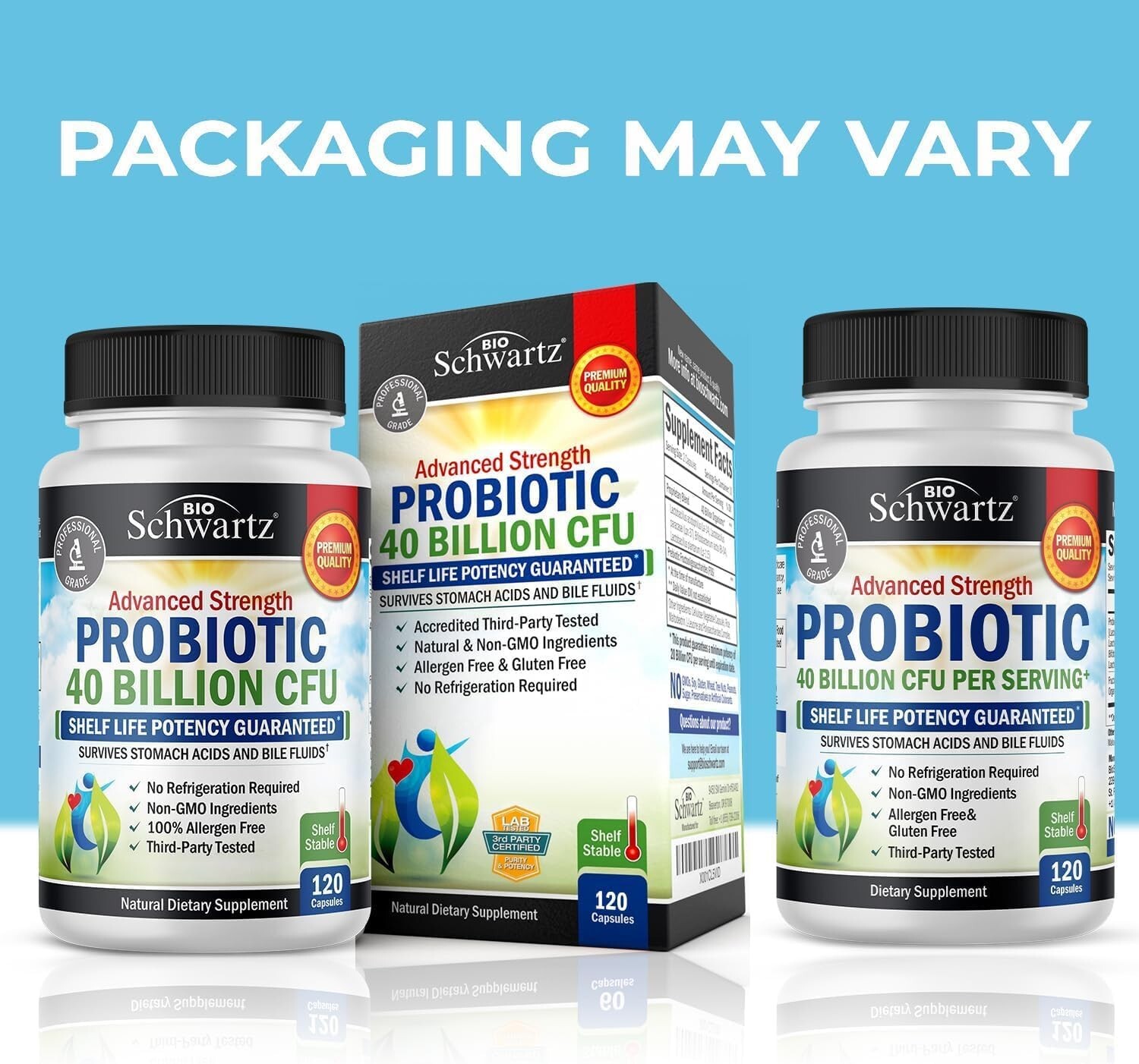 Daily Probiotic Supplement 40 Billion CFU Gut Health Complex w/ Astragalus 120ct