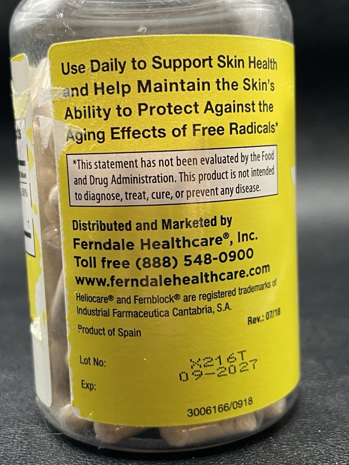 Heliocare Advanced Niacin B3 120 Capsules 240mg Fernblock Exp 9/2027 Supplement