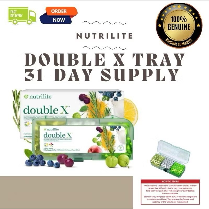 AUTHENTIC NUTRILITE Double X™ Tray 31Day Supply New Improved Formula 186 Tablets
