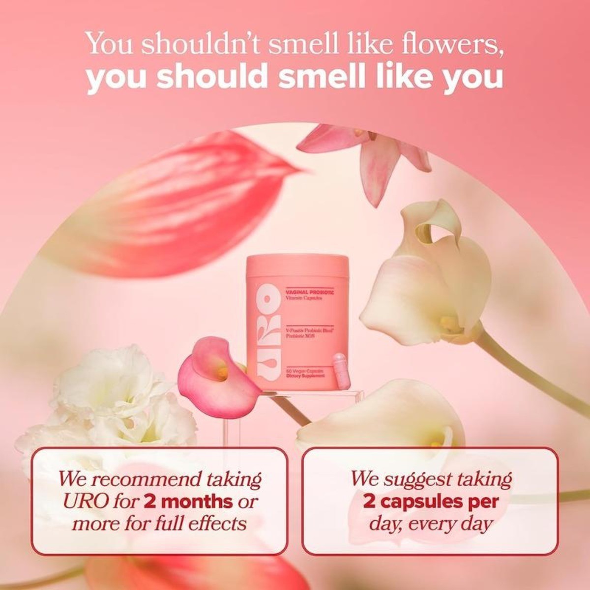 URO O Positiv Vaginal Probiotics Prebiotic 60 ct,for Women pH Balance