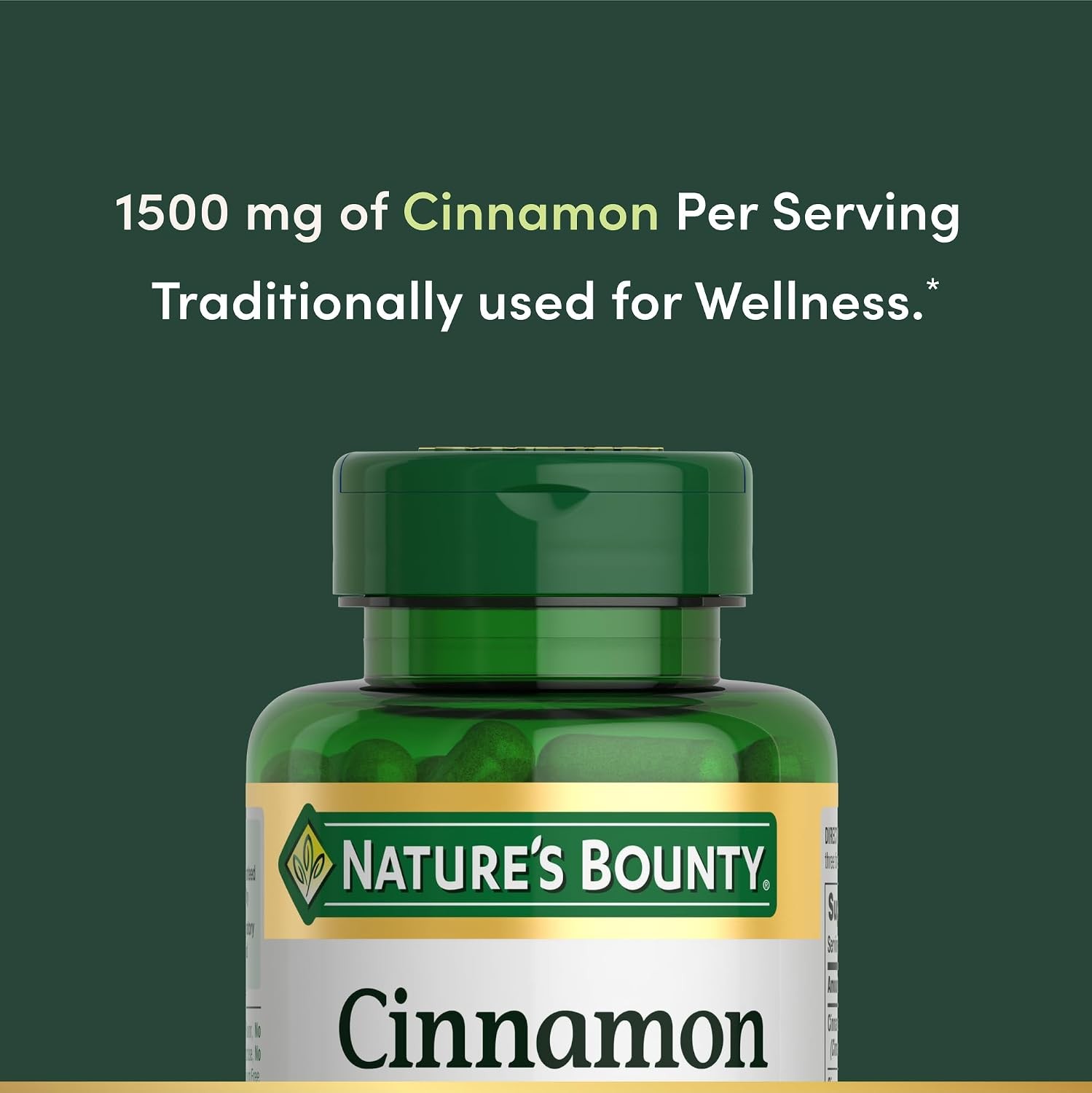 Cinnamon Capsules Nature’s Bounty Herbal Supplement Sugar Metabolism Support