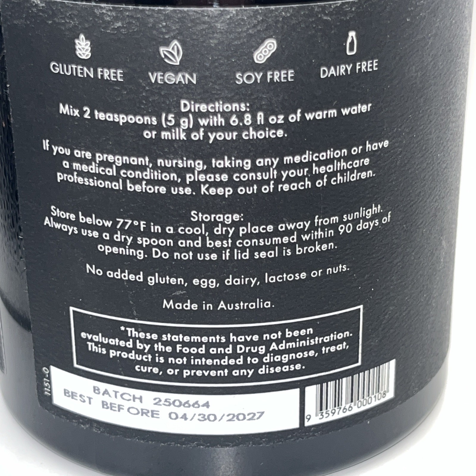 WelleCo Australia The Evening Elixir Chocolate 150g 5.3oz exp 4/30/2027 SEALED