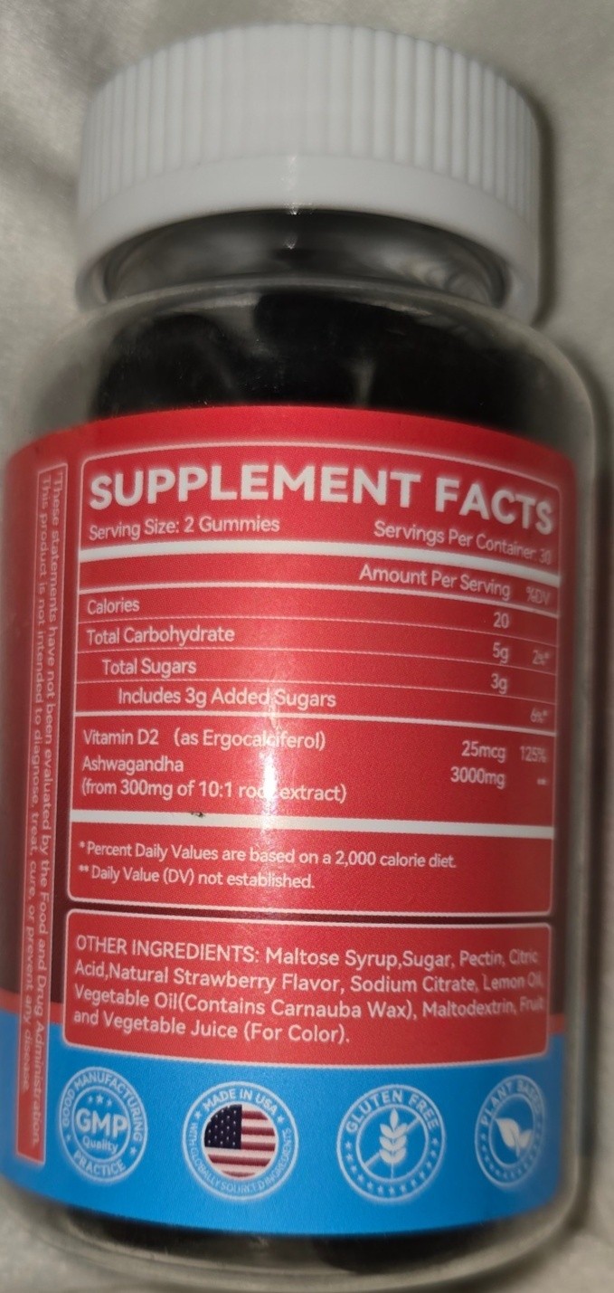 Inner Brightness Ashwagandha Gummies 3000mg Stress Relaxation 60 Ct Exp 12/26