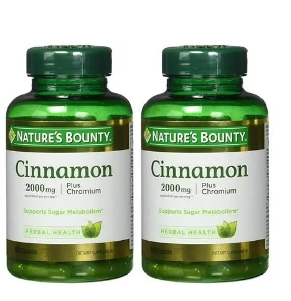 Nature’s Bounty® Cinnamon 2000mg + Chromium 60 Capsules (2 Pack) 03/2027