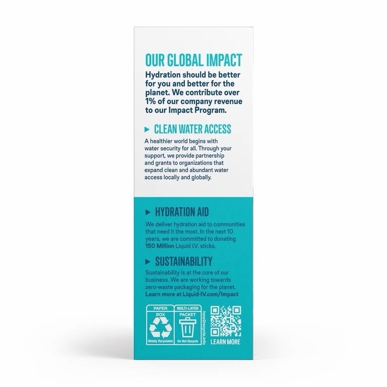 Liquid IV Sugar Free Mango Pineapple Electrolyte Powder Drink Mix, 12 Count