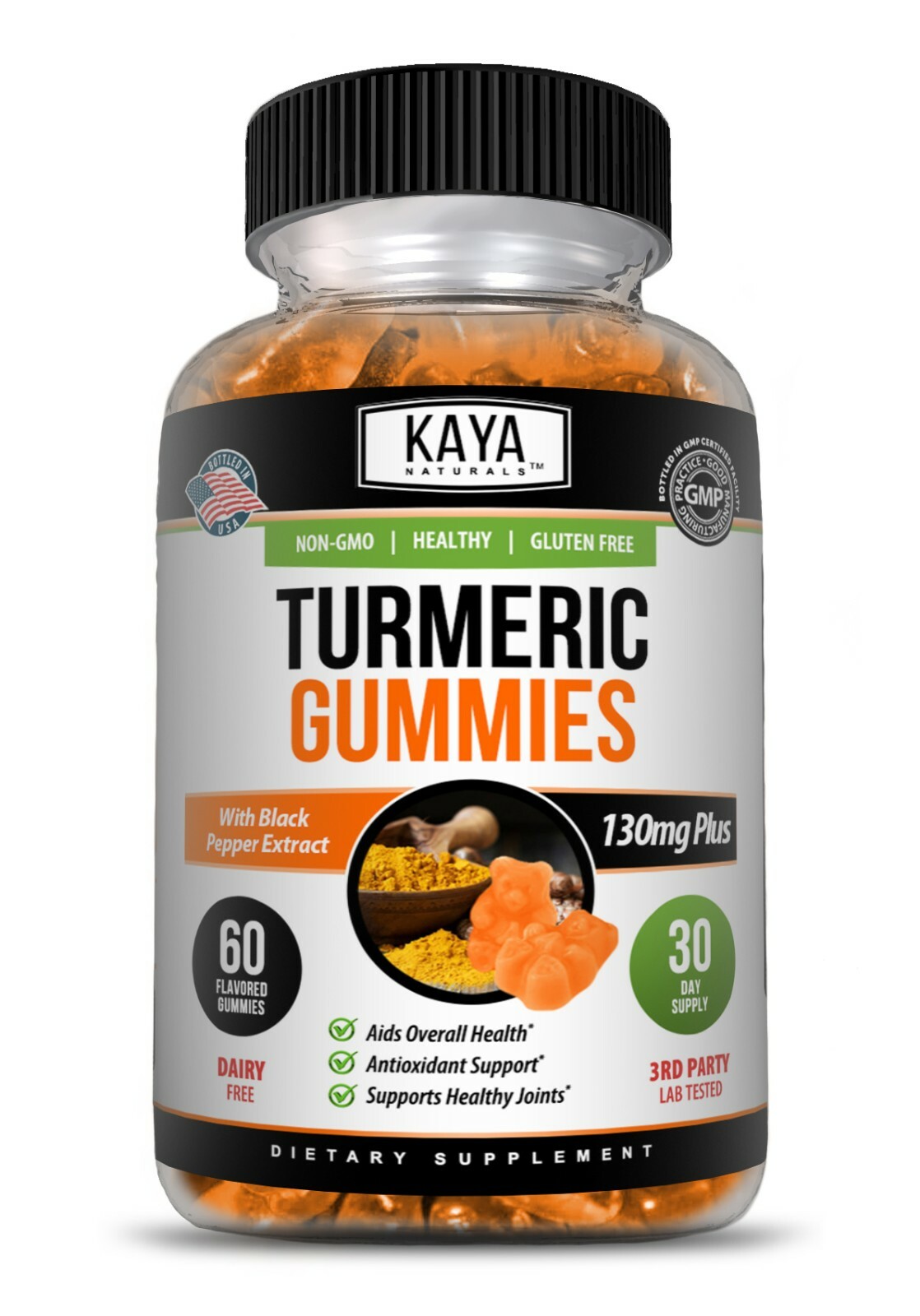 (2 Pack) Turmeric Curcumin Ginger Gummies 60 Count, Pain Relief & Joint Support