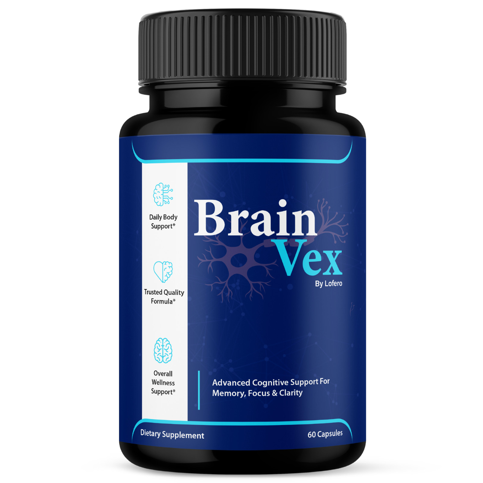 Brain Vex Capsules For Memory Focus & Clarity BrainVex Supplement Pills (60 ct)