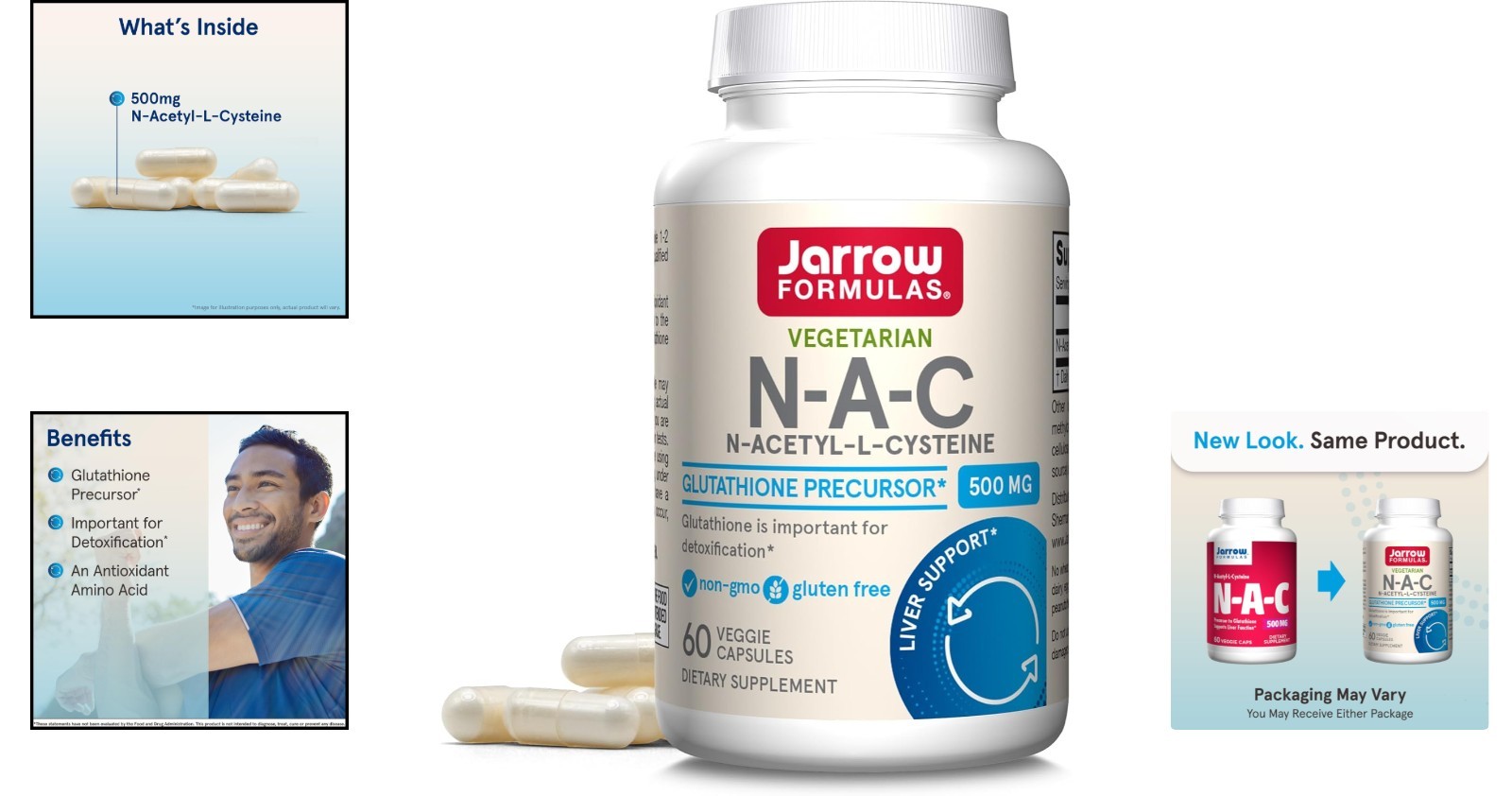 Liver Health Support with N-A-C 500mg – Antioxidant Power in 60 Veggie Capsules